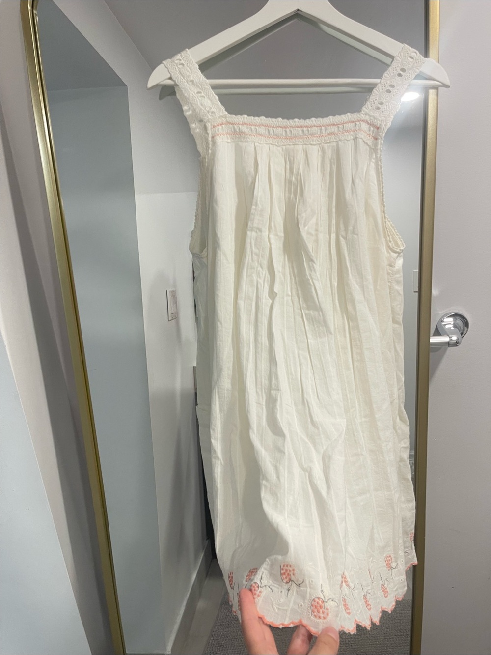 NWT Free People Latecia Embroidered Mini Dress Cotton Rayon Size medium ivory - Picture 10 of 12